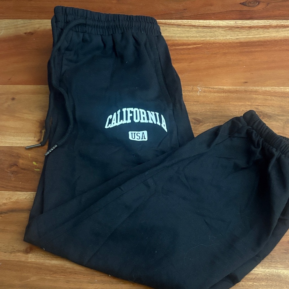 Amazon Kids Black Joggers with California USA Print